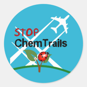 Stopp Chemtrails Lady Bug Ecocide Runder Aufkleber