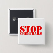 Stopp Chemtrails, Quadrater Botton - Button (Vorne & Hinten)