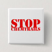 Stopp Chemtrails, Quadrater Botton - Button (Vorderseite)