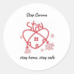 Stopp Corona Runder Aufkleber