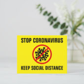 Stopp Corona Virus Covid 19 Verlangsamt die Verbre Postkarte (Stehend Vorderseite)