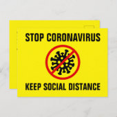 Stopp Corona Virus Covid 19 Verlangsamt die Verbre Postkarte (Vorne/Hinten)