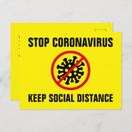 Stopp Corona Virus Covid 19 Verlangsamt die Verbre Postkarte (Vorne/Hinten)