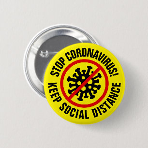 Stopp CoronaVirus Behalt Social Distance Custom Button
