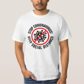 Stopp CoronaVirus Social Distancing Custom Slogan T-Shirt (Vorderseite)