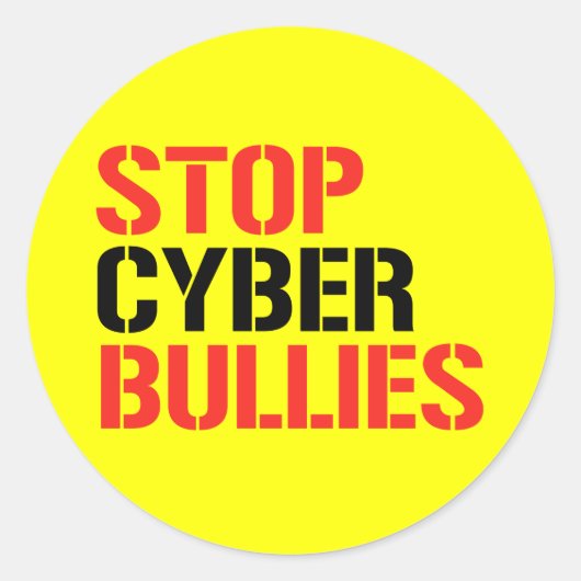 STOPP CYBER BULLIEN RUNDER AUFKLEBER (Vorderseite)