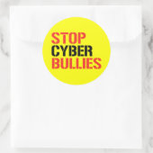 STOPP CYBER BULLIEN RUNDER AUFKLEBER (Tasche)