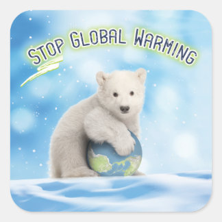 Stopp der Aufkleber für den Eisbär zur globalen Er