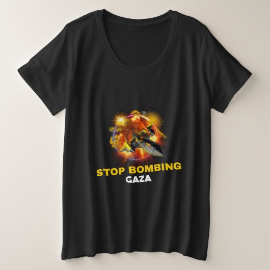 Stopp der Bombardierung Gaza - Völkermord Große Größe T-Shirt (Design vorne)