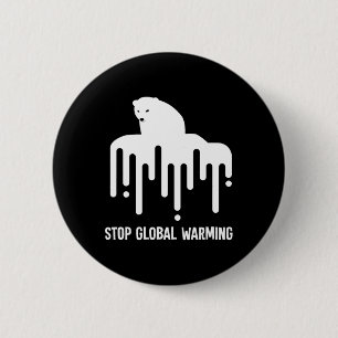 Stopp der globalen Erwärmung Klimawandel Polar Bea Button
