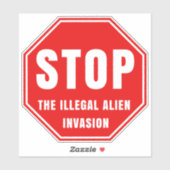 STOPP DER ILLEGALEN ALIEN AUFKLEBER (Blatt)