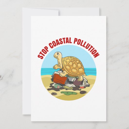 Stopp der Verschmutzung der Meeresschildkröte Umwe Einladung (Vorderseite)