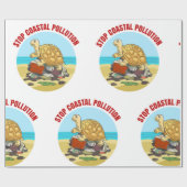 Stopp der Verschmutzung der Meeresschildkröte Umwe Geschenkpapier (Flach)