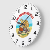 Stopp der Verschmutzung der Meeresschildkröte Umwe Große Wanduhr (Winkel)