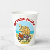 Stopp der Verschmutzung der Meeresschildkröte Umwe Pappbecher (Vorderseite)