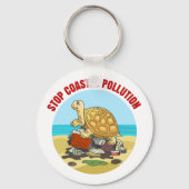 Stopp der Verschmutzung der Meeresschildkröte Umwe Schlüsselanhänger (Vorderseite)
