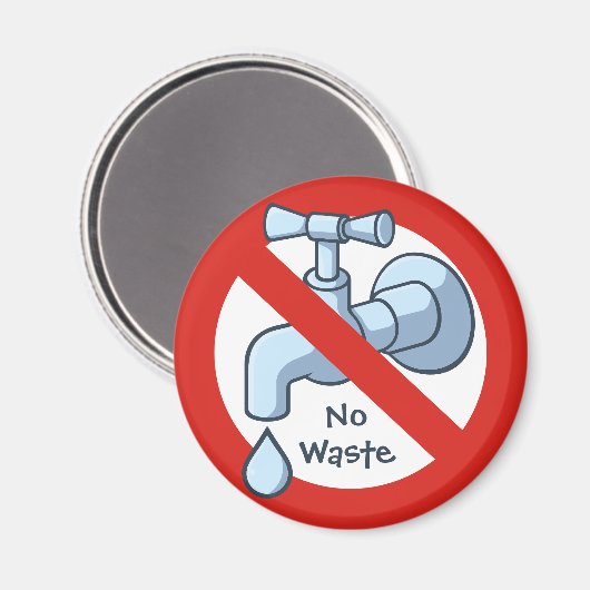 Stopp der Wasserabfall Magnet (Vorderseite/Rückseite)