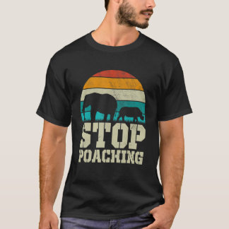 Stopp der Wilderei Elephant Rhino Vintage Tierwelt T-Shirt