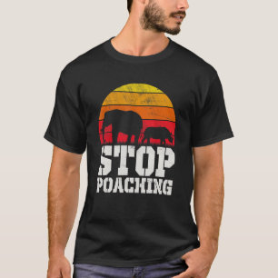 Stopp der Wilderei Elephant Rhino Vintage Tierwelt T-Shirt
