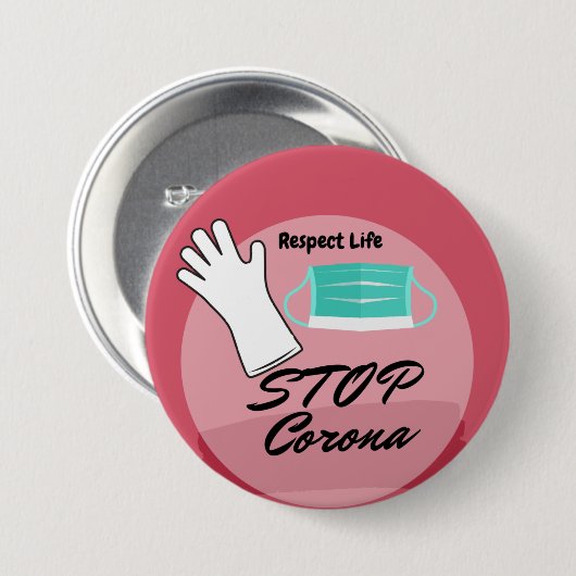 Stopp des Corona-Virus Button (Vorne & Hinten)