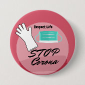 Stopp des Corona-Virus Button (Vorderseite)