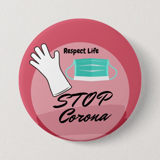 Stopp des Corona-Virus Button (Vorderseite)
