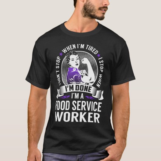 Stopp des Food Service-Mitarbeiters, wenn ich fert T-Shirt (Vorderseite)