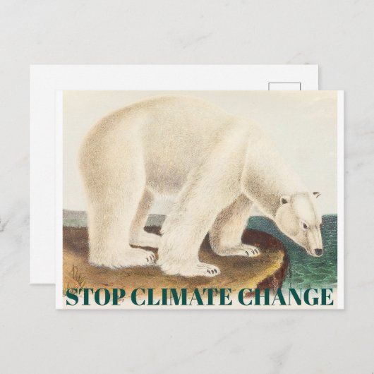 Stopp des Klimawandels gefährdeter arktischer Eisb Postkarte (Vorne/Hinten)