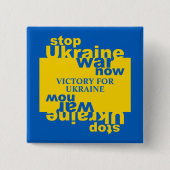 Stopp des ukrainischen Krieges Jetzt Flaggensieg f Button (Vorderseite)