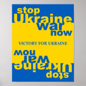 Stopp des ukrainischen Krieges Jetzt Flaggensieg f Poster (Vorne)