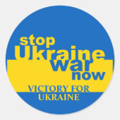 Stopp des ukrainischen Krieges Jetzt Flaggensieg f Runder Aufkleber (Vorderseite)