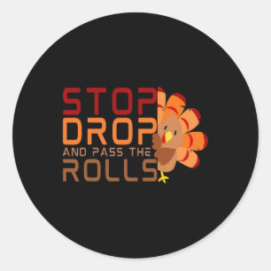 Stopp Drop und P die Rolls Türkei Erntedank Runder Aufkleber