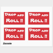 Stopp Drop und Roll Stopp-Sign-Sticker Rechteckiger Aufkleber (Blatt)