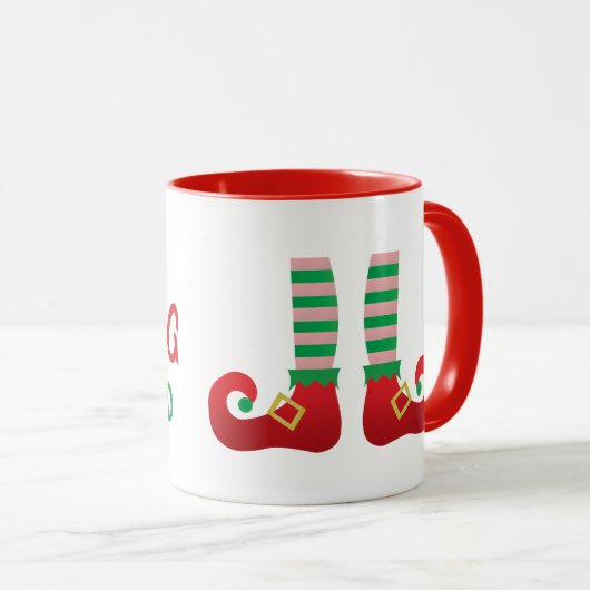 Stopp Elfing Around Funny Christmas Sprichwort Tasse (VorderseiteRechts)