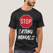 Stopp Essen Tiere Signieren Vegane vegetarische Gr T-Shirt (Vorderseite)