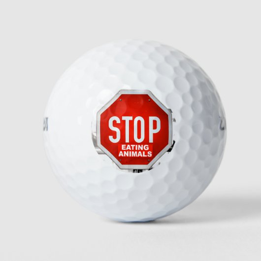 Stopp Essen Tiere Vegetarier Vegan Golfball (Vorderseite)