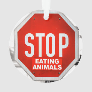 Stopp Essen Tiere Vegetarier Vegan Ornament