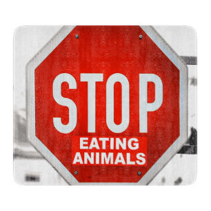 Stopp Essen Tiere Vegetarier Vegan Schneidebrett