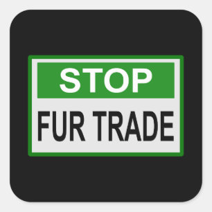Stopp Fair Trade - Zeichen grün Quadratischer Aufkleber