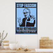 Stopp Faschismus: Lesen Sie Rothbard Print Poster (Küche)