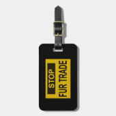 Stopp Femtrade Zeichen gelb Gepäckanhänger (Vorderseite vertikal)