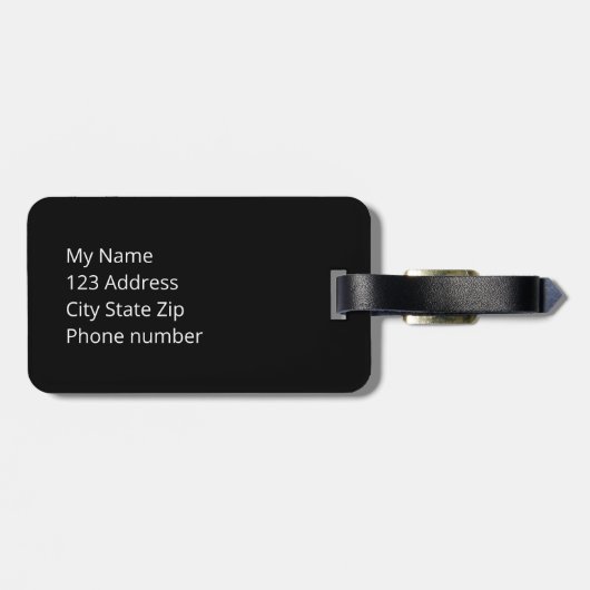 Stopp Femtrade Zeichen gelb Gepäckanhänger (Rückseite horizontal)