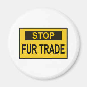 Stopp Femtrade Zeichen gelb Magnet