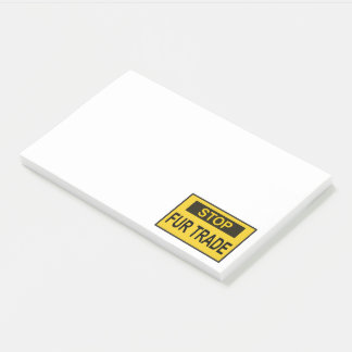 Stopp Femtrade Zeichen gelb Post-it Klebezettel