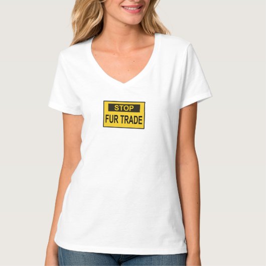 Stopp Femtrade Zeichen gelb T-Shirt (Vorderseite)