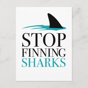STOPP FINNING SHARKS POSTKARTE