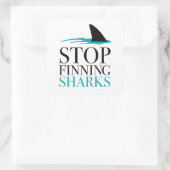 STOPP FINNING SHARKS QUADRATISCHER AUFKLEBER (Tasche)