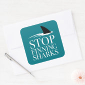 STOPP FINNING SHARKS QUADRATISCHER AUFKLEBER (Umschlag)