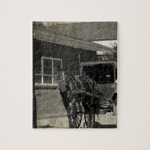 Stopp für einen Zauber, Amish Pferd am Stoppschild Puzzle