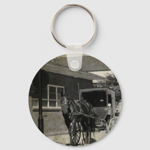Stopp für einen Zauber, Amish Pferd am Stoppschild Schlüsselanhänger